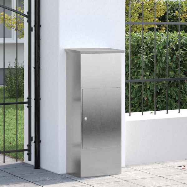 Paketbox mit Tür Silber Edelstahl