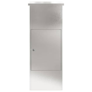 Paketbox mit Tür Silber Edelstahl