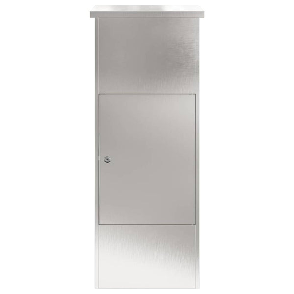 Paketbox mit Tür Silber Edelstahl