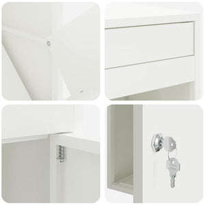 Paketbox mit Speicher Weiß Stahl 41x38x103cm