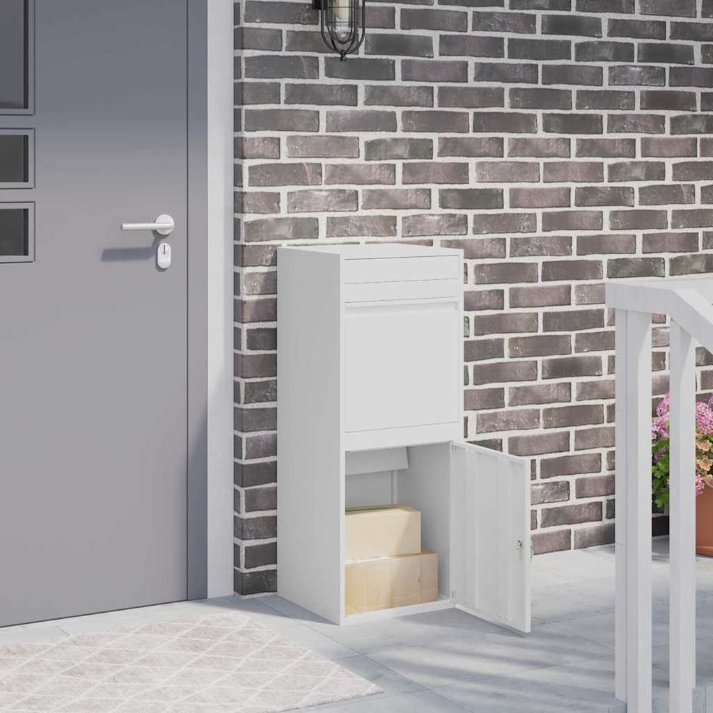 Paketbox mit Speicher Weiß Stahl 41x38x103cm