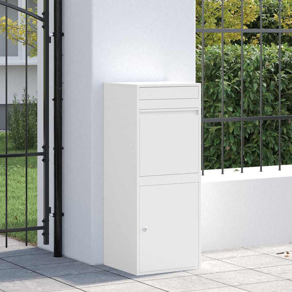 Paketbox mit Speicher Weiß Stahl 41x38x103cm