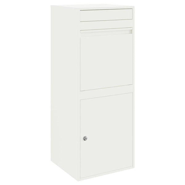 Paketbox mit Speicher Weiß Stahl 41x38x103cm
