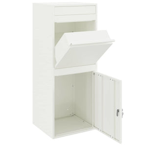 Paketbox mit Speicher Weiß Stahl 41x38x103cm