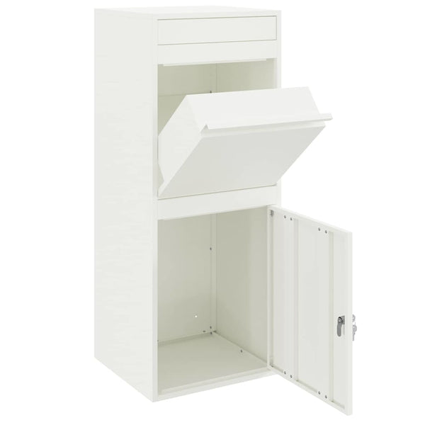 Paketbox mit Speicher Weiß Stahl 41x38x103cm