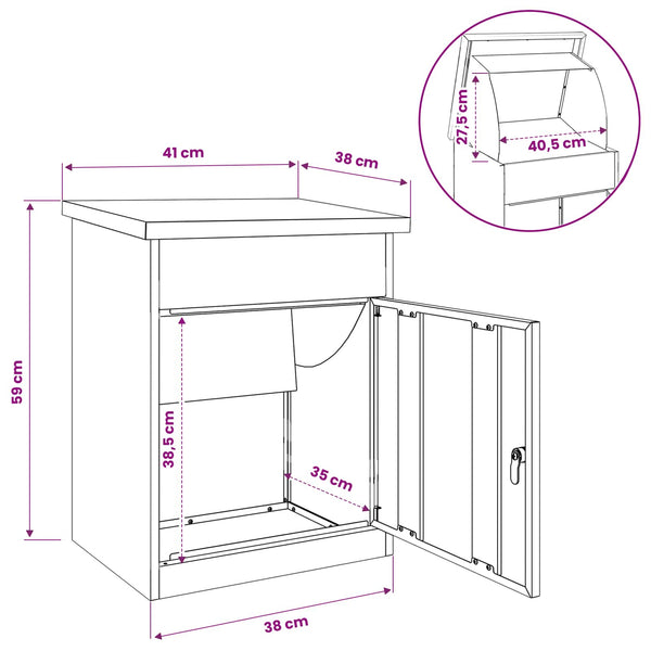 Paketbox mit Speicher, Silber, 47,5x38x59 cm