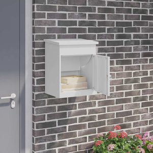Paketbox mit Tür, Weiß, 47,5x38x59 cm