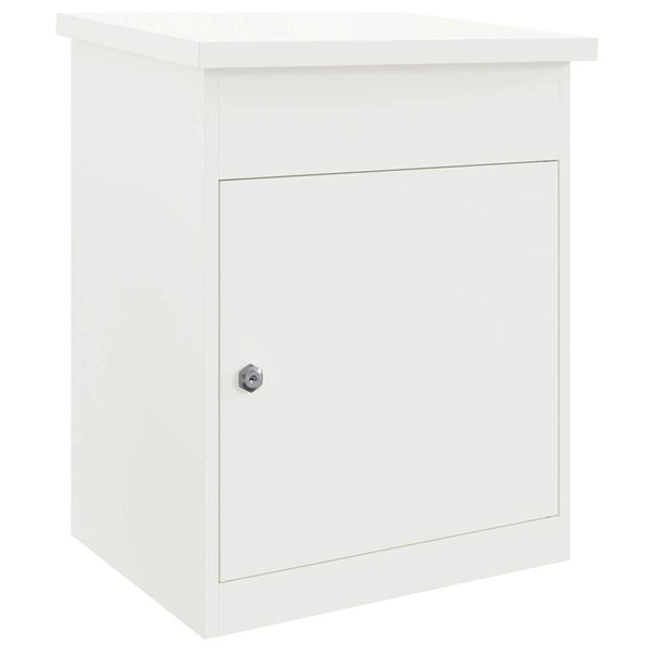 Paketbox mit Tür, Weiß, 47,5x38x59 cm