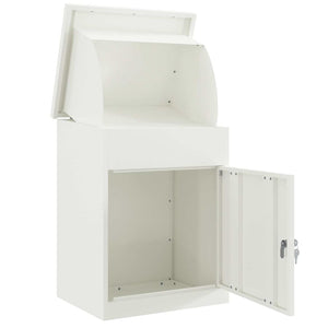 Paketbox mit Tür, Weiß, 47,5x38x59 cm