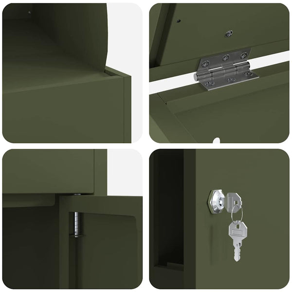 Paketbox Olivgrün mit Schloss