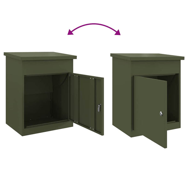 Paketbox Olivgrün mit Schloss
