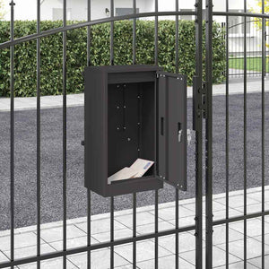 Schwarzer Stahl Briefkasten mit Speicher