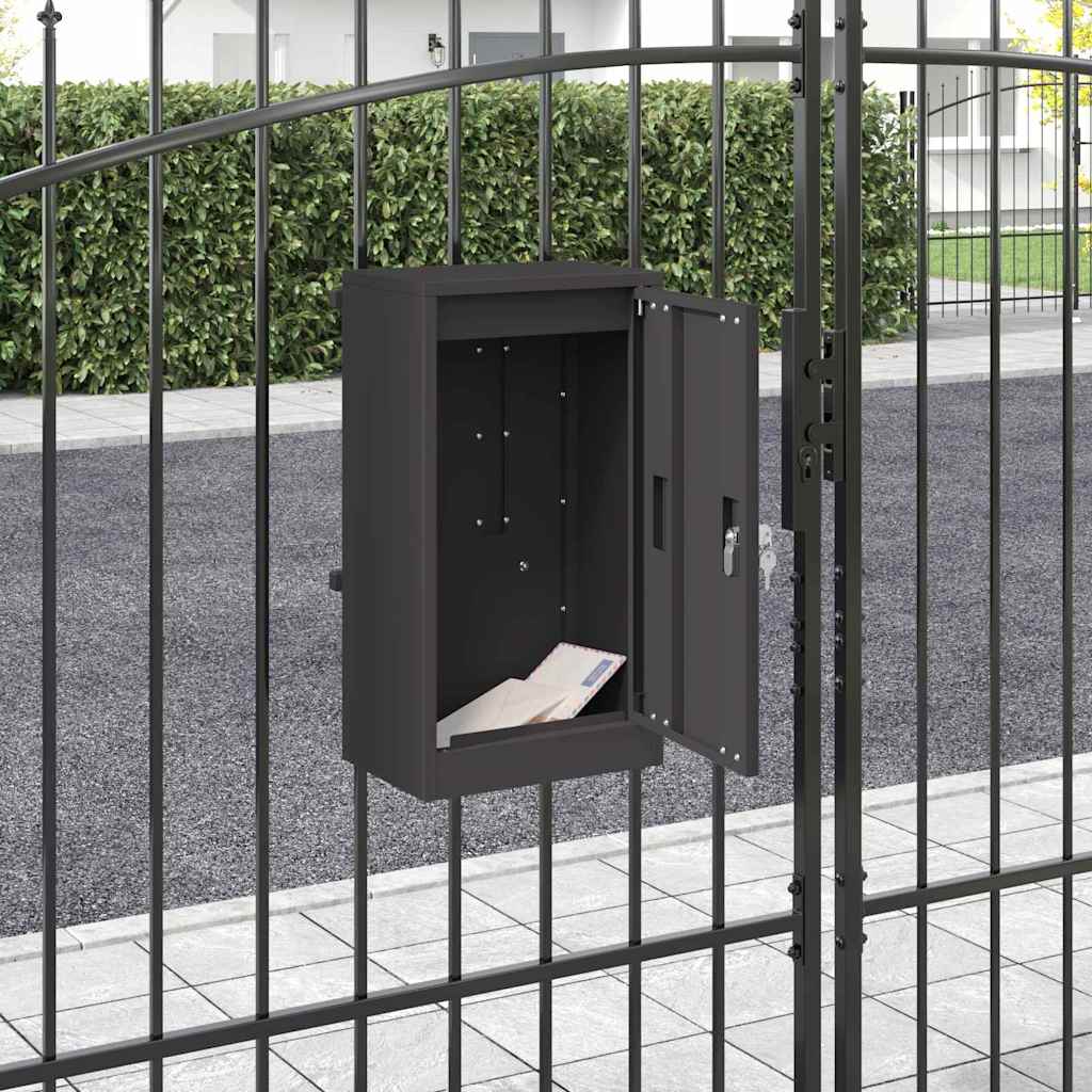 Schwarzer Stahl Briefkasten mit Speicher