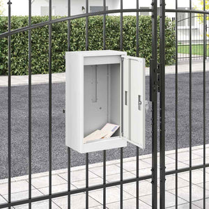 Weißer Stahl Briefkasten mit Aufbewahrung