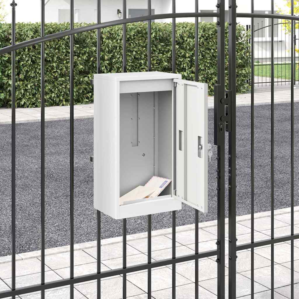 Weißer Stahl Briefkasten mit Aufbewahrung