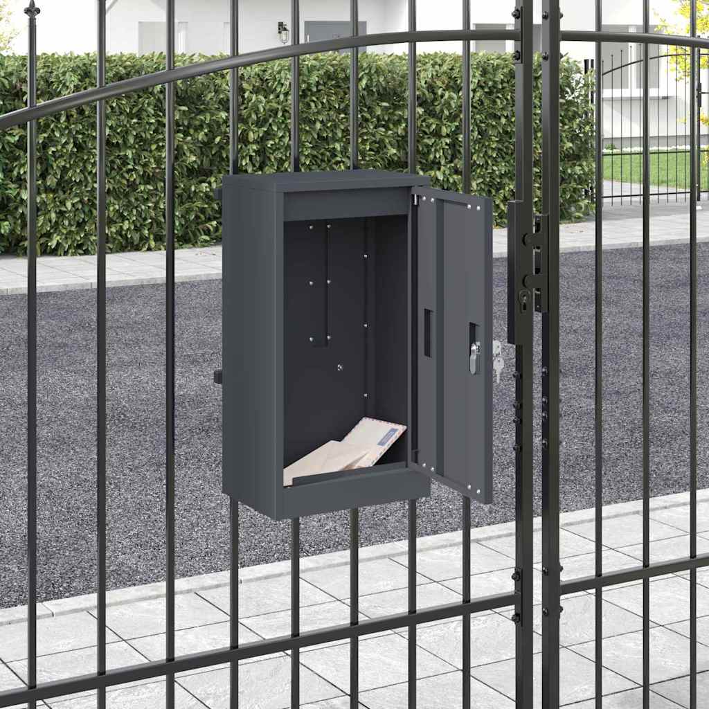Anthrazit Briefkasten mit Paketfach
