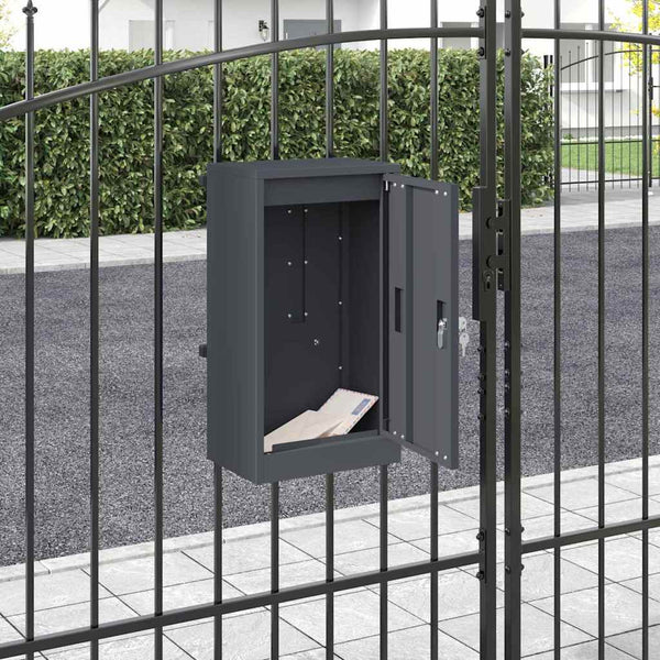 Anthrazit Briefkasten mit Paketfach