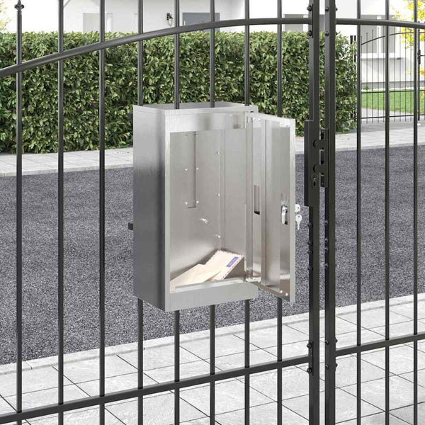 Edelstahl Briefkasten mit Fach Silber 30x20x55cm