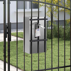 Edelstahl Briefkasten mit Fach Silber 30x20x55cm
