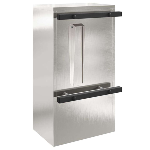 Edelstahl Briefkasten mit Fach Silber 30x20x55cm