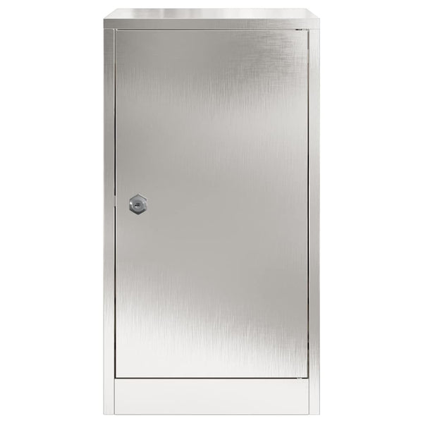 Edelstahl Briefkasten mit Fach Silber 30x20x55cm