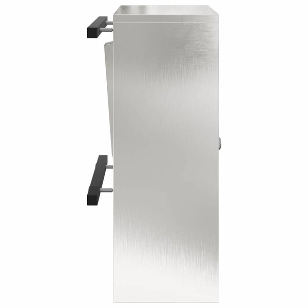 Edelstahl Briefkasten mit Fach Silber 30x20x55cm