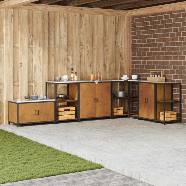 Küchenregal mit Regal Rostig 60x50x92 cm Stahl