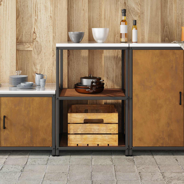 Küchenregal mit Regal Rostig 60x50x92 cm Stahl