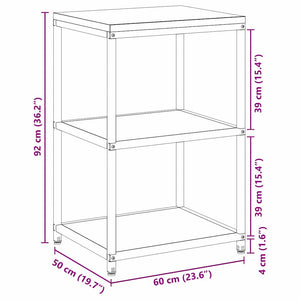 Küchenregal mit Regal Rostig 60x50x92 cm Stahl