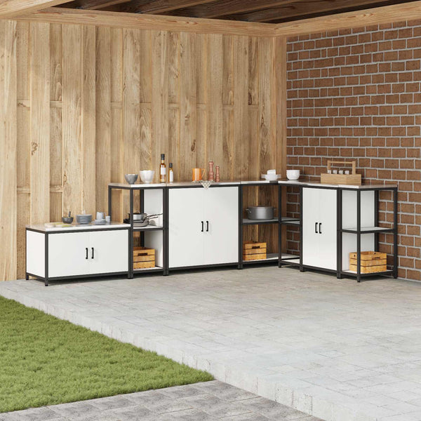 Küchenregal mit Regal Weiß Stahl