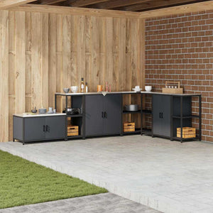 Küchenaufbewahrung Regal Anthrazit Stahl 40x50x92cm