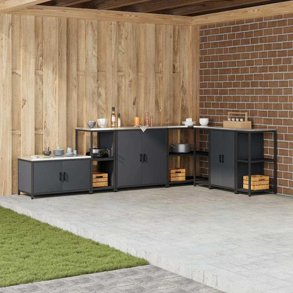 Küchenaufbewahrung Regal Anthrazit Stahl 40x50x92cm