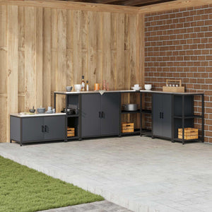 Küchenaufbewahrung Regal Anthrazit 30x50x92cm Stahl