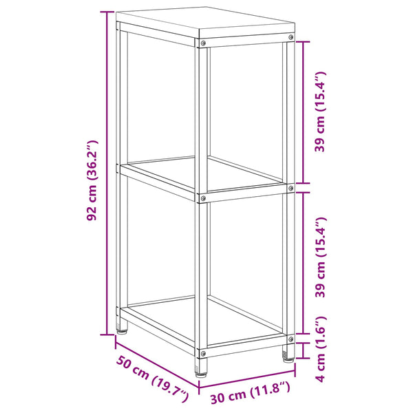Küchenaufbewahrung Regal Anthrazit 30x50x92cm Stahl