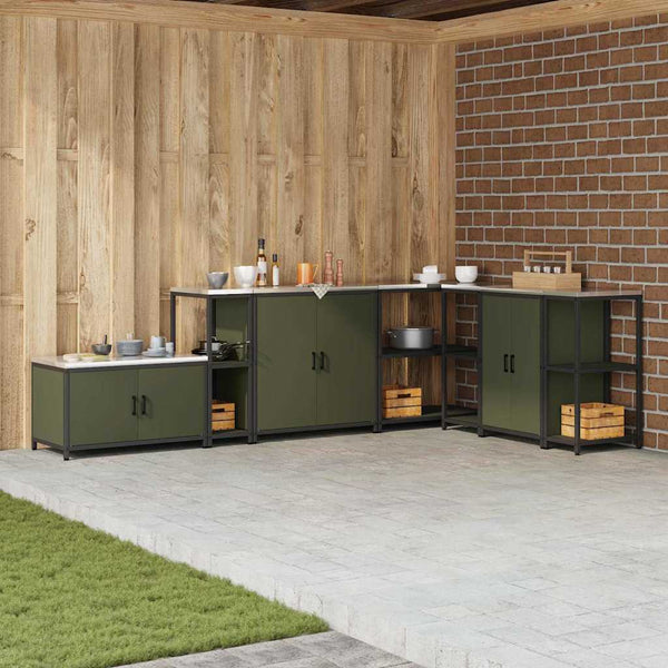 Küchenaufbewahrung Olive Grün mit Regal