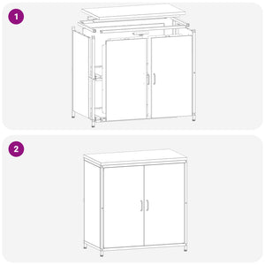 Küchenschrank mit Regal, Weiß, 90x50x92 cm