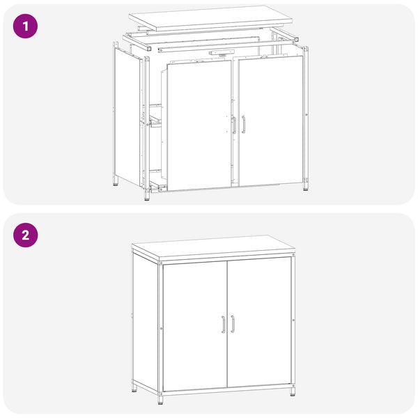 Küchenschrank mit Regal, Weiß, 90x50x92 cm