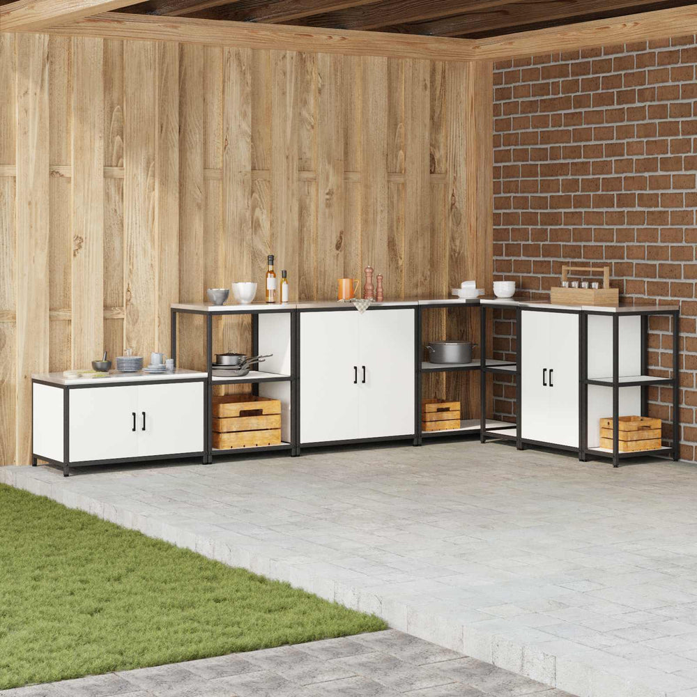 vidaXL Kitchen Storage with Door Shelf White 90 x 50 x 92 cm Steel