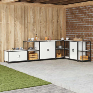 Küchenschrank mit Regal, Weiß, 90x50x92 cm
