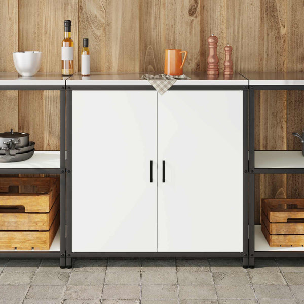 Küchenschrank mit Regal, Weiß, 90x50x92 cm