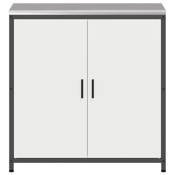Küchenschrank mit Regal, Weiß, 90x50x92 cm