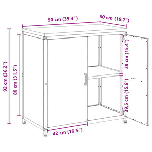 Küchenschrank mit Regal, Weiß, 90x50x92 cm