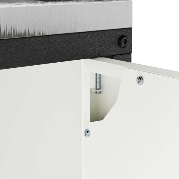 vidaXL Meuble de Rangement de Cuisine avec Étagère et Porte Blanc 60 x 50 x 92 cm Acier