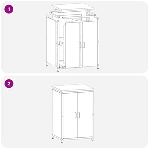 vidaXL Meuble de Rangement de Cuisine avec Étagère et Porte Blanc 60 x 50 x 92 cm Acier