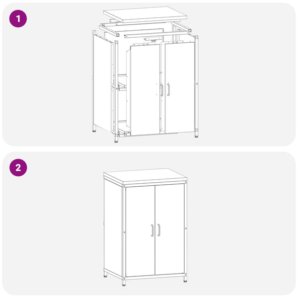 vidaXL Meuble de Rangement de Cuisine avec Étagère et Porte Blanc 60 x 50 x 92 cm Acier