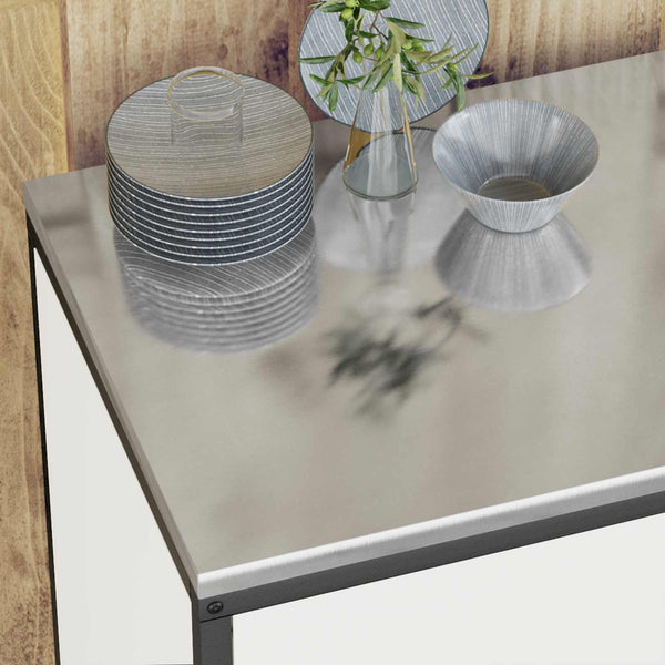 vidaXL Meuble de Rangement de Cuisine avec Étagère et Porte Blanc 60 x 50 x 92 cm Acier