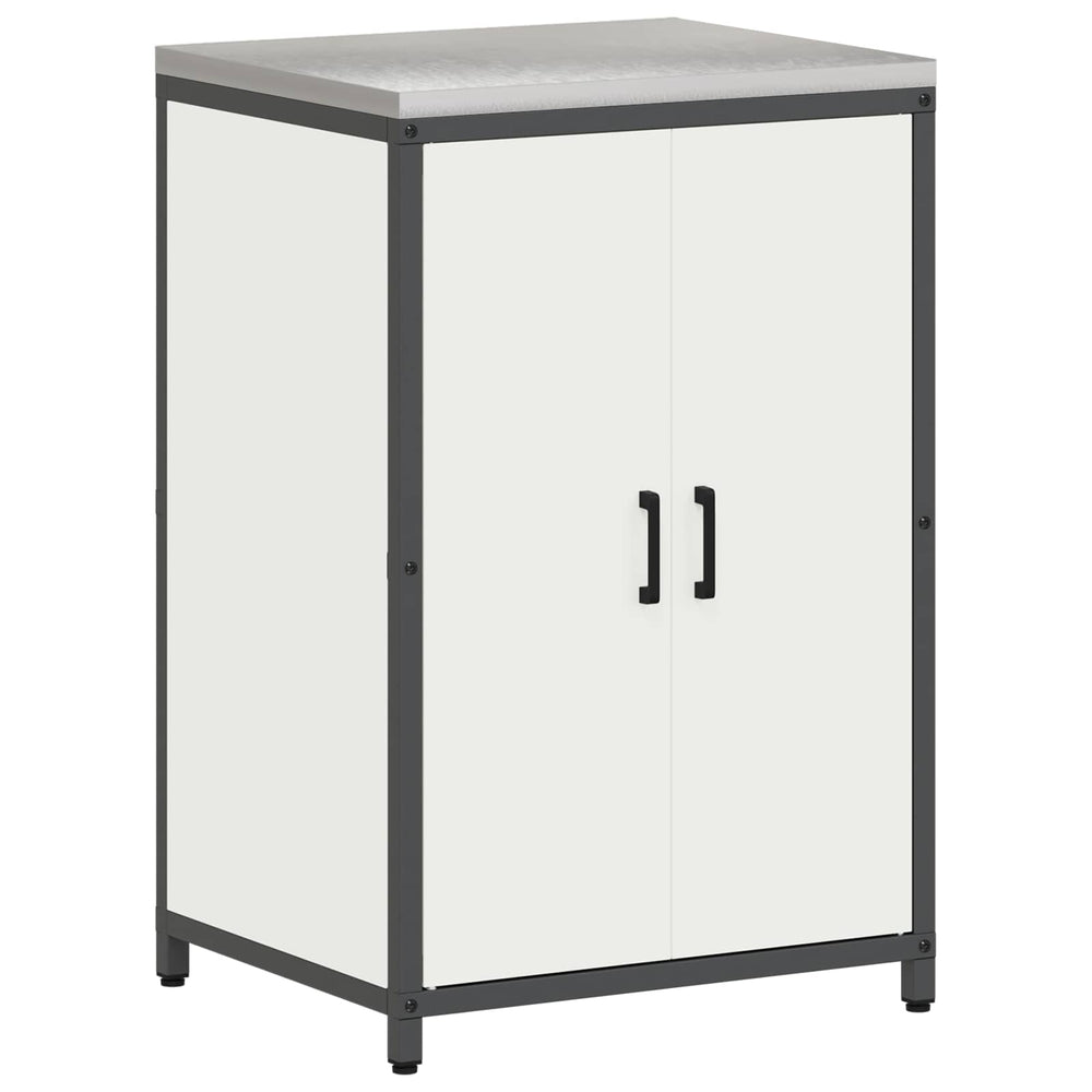 vidaXL Kitchen Storage with Door Shelf White 60 x 50 x 92 cm Steel