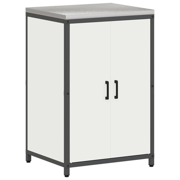 vidaXL Meuble de Rangement de Cuisine avec Étagère et Porte Blanc 60 x 50 x 92 cm Acier