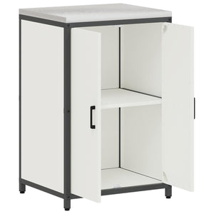 vidaXL Meuble de Rangement de Cuisine avec Étagère et Porte Blanc 60 x 50 x 92 cm Acier