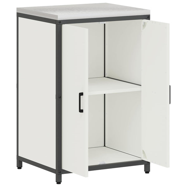 vidaXL Meuble de Rangement de Cuisine avec Étagère et Porte Blanc 60 x 50 x 92 cm Acier